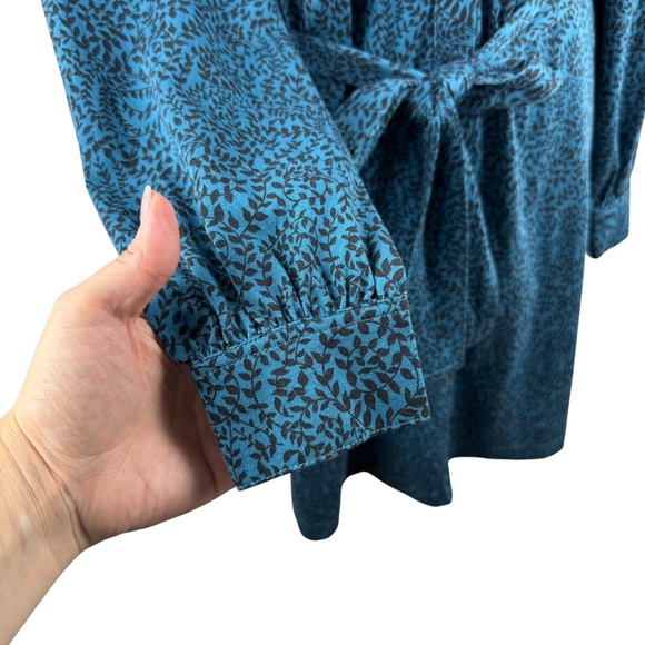 Boden Teal Printed Long-Sleeve Midi Dress - Picture 4 of 15